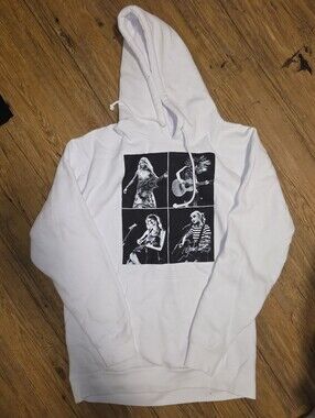 Taylor Swift White Hoodie with Black Tour Logo